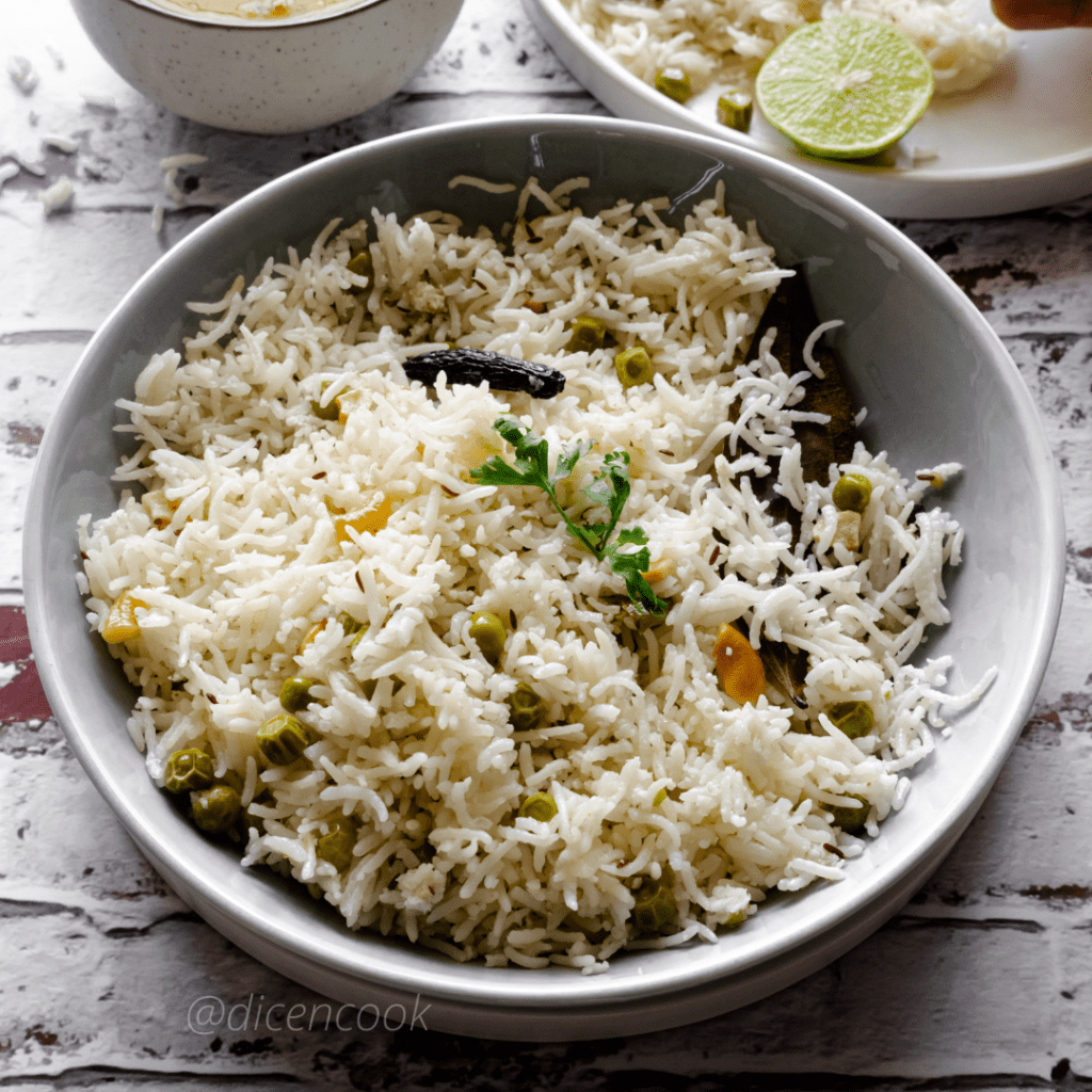 Coconut milk rice in a bowl