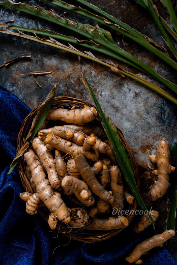 fresh turmeric roots