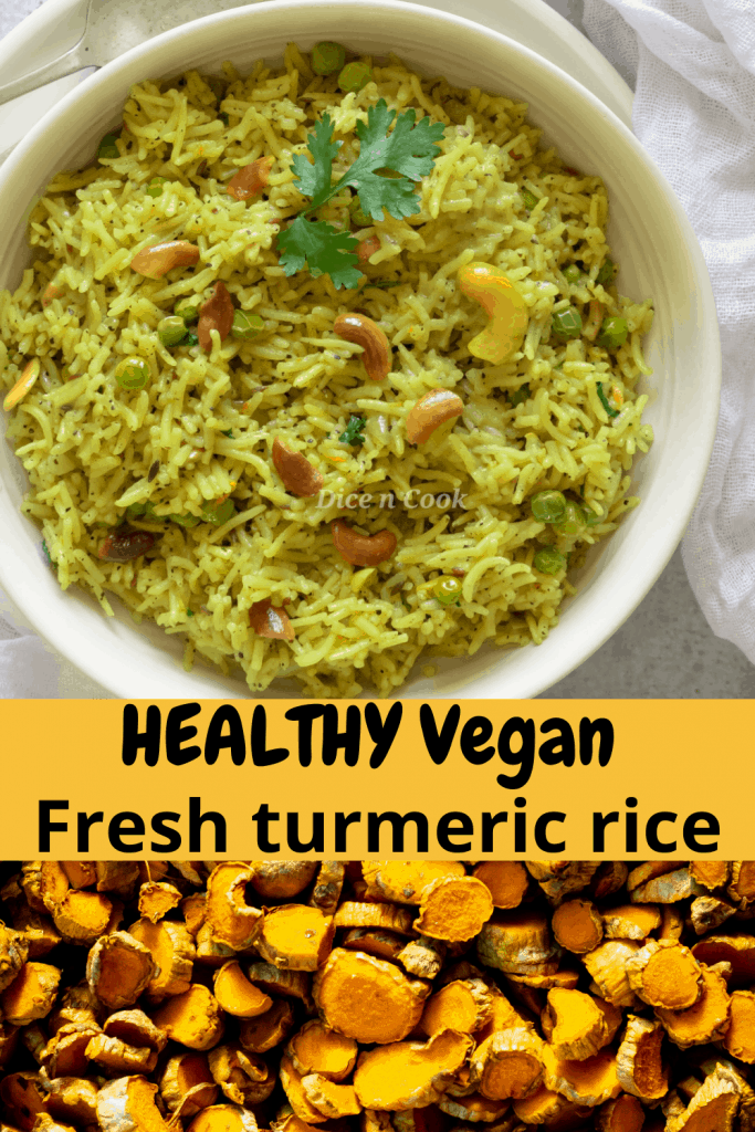 Fresh turmeric coconut rice