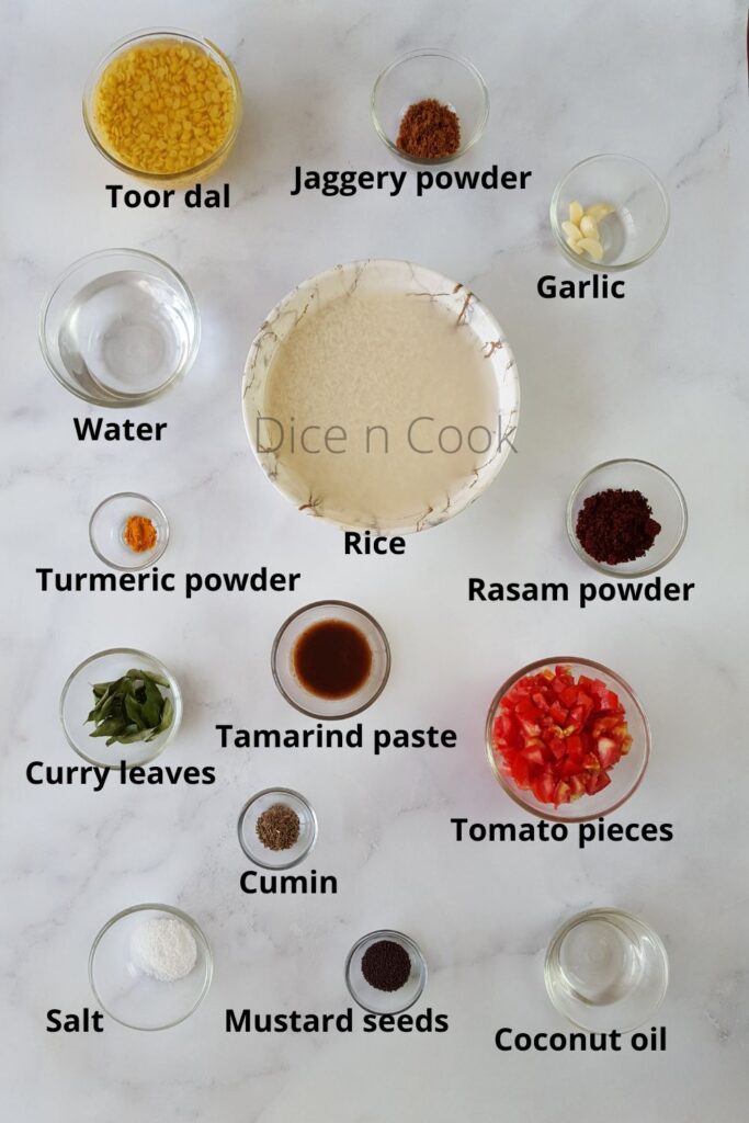 Instant pot rasam rice ingredients