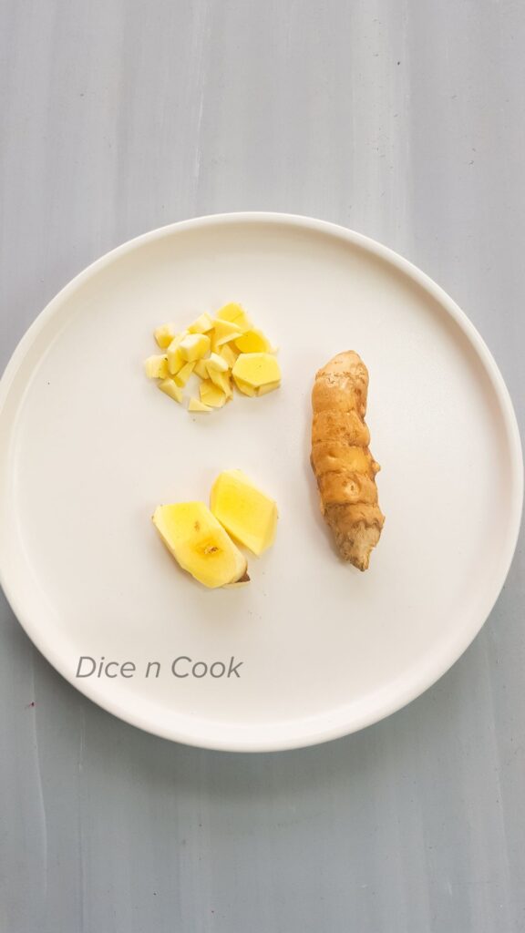 Mango ginger on plate