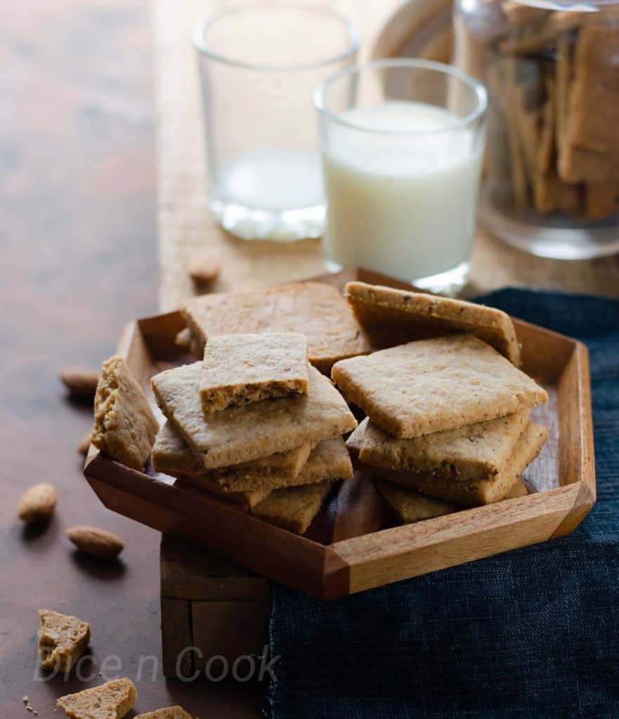 Eggless Almond Ghee Residue Biscuits Pavithra from Dice n Cook