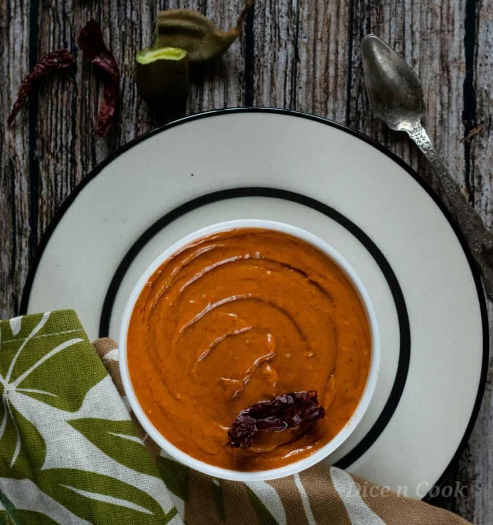Hunasekayi-thokku-fresh-tamarind-chutney
