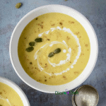 Roasted onion pumpkin soup