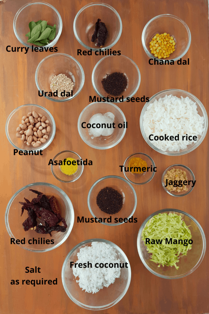 Raw mango coconut mustard rice 
