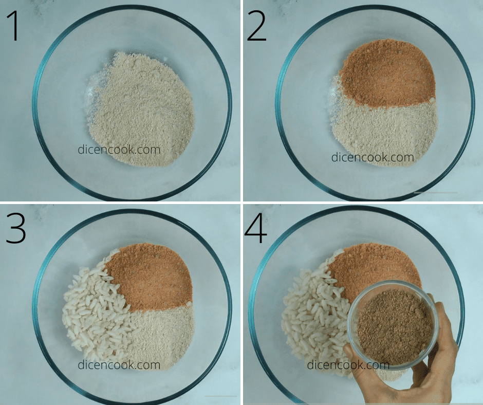 Granola bar ingredients in a bowl