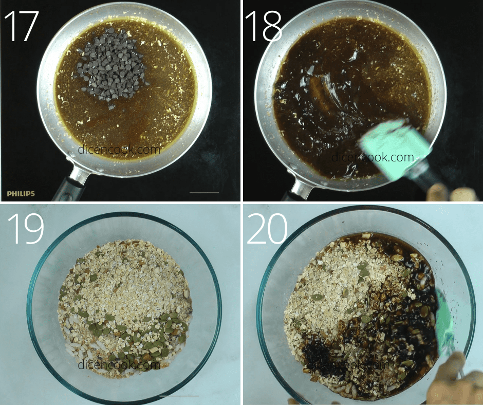 Granola bar ingredients in a bowl