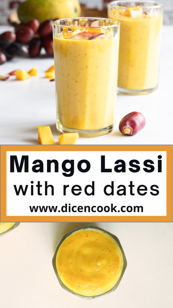 Mango lassi with red dates