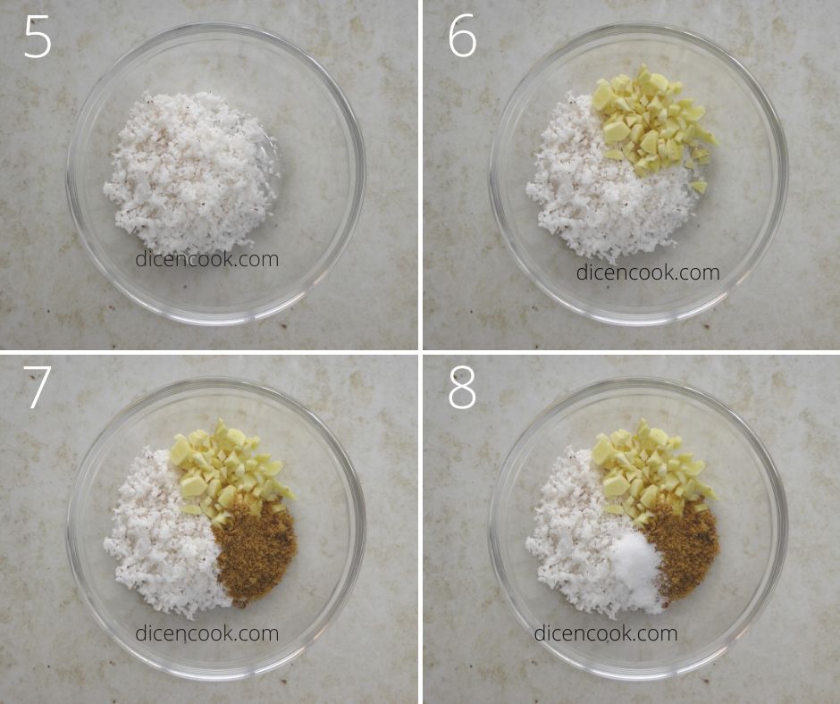 Mixing ingredients for grinding